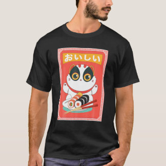 T-shirt Kawaii Japonais Chat Sushi Roll Neko Power