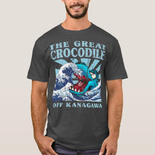 T-shirt Kawaii Japonais Grande Vague Grand Crocodile Cute 