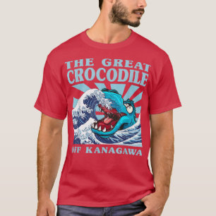 T-shirt Kawaii Japonais Grande Vague Grand Crocodile Cute 