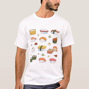 T-shirt Kawaii japonais Sushi Nigiri Maki Set