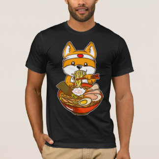 T-shirt Kawaii japonaise anime shiba inu ramen