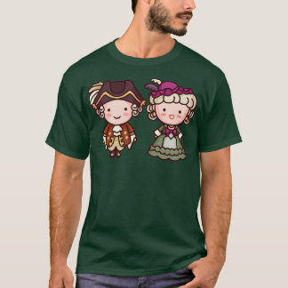 T-shirt Kawaii King Louie XVI Marie Antoinette Caractères