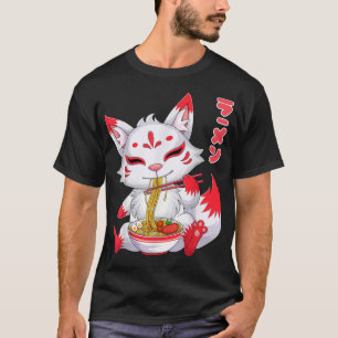 T-shirt Kawaii Kitsune Ramen Noodles Japanese Anime Noodle