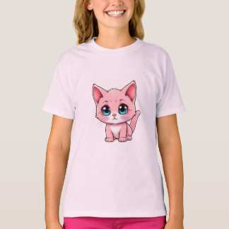 T-shirt Kawaii Kitten rose