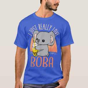 T-shirt Kawaii Koala J'Aime Juste Boba Bubble Tea