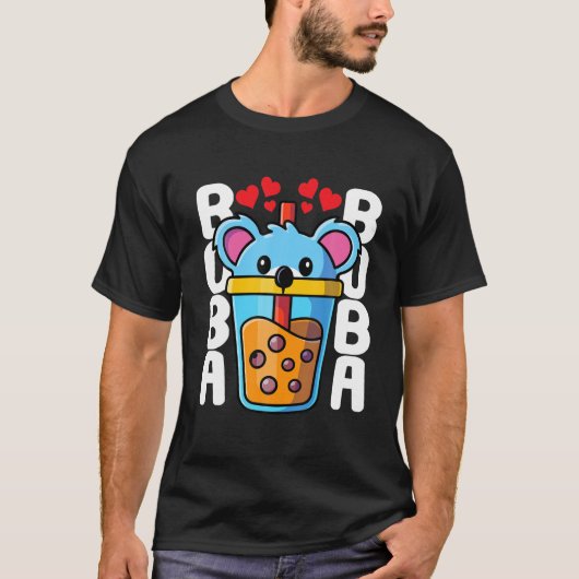 T-shirt Kawaii Koala Ours Bubble Tea Cup Boisson Koala Aim (Devant)