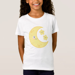 T-Shirt Kawaii Lune et les vêtements d'étoiles