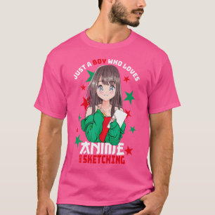 T-shirt Kawaii Manga Otaku - Juste Un Garçon Qui Aime Anim