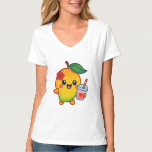 T-shirt Kawaii Mango - Fruit d'amour avec Smoothi de coeur