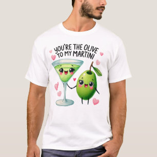 T-shirt Kawaii Martini et paire d'olive