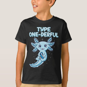 T-shirt Kawaii mignon Axolotl Type Onederful T1d Diabetes