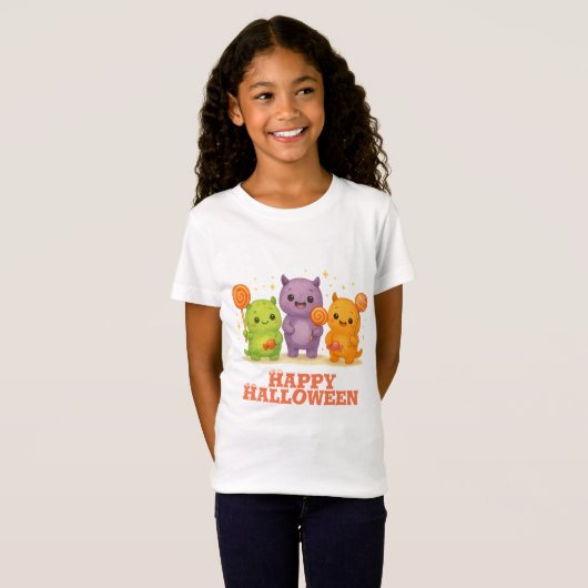 T-Shirt Kawaii Monsters & Lollipops Halloween Favoriser le (Devant entier)