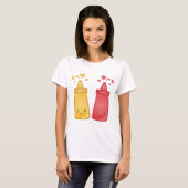 T-shirt Kawaii Mustard et Ketchup Love (Devant entier)