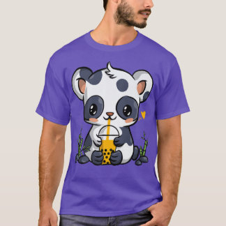 T-shirt Kawaii Panda Boba Buvette Thé Boveur Anime Cadeau 
