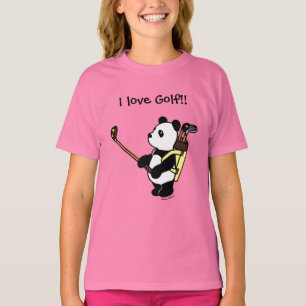 T-shirt Kawaii Panda Golfer