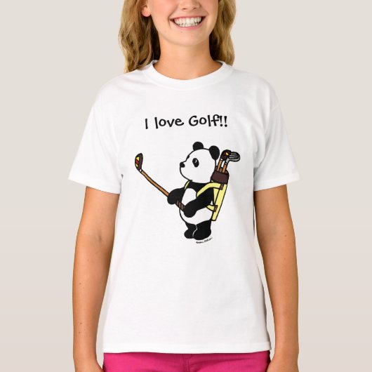 T-shirt Kawaii Panda Golfer (Devant)
