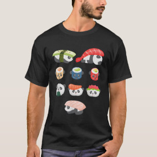 T-shirt Kawaii Panda Hug Sushi