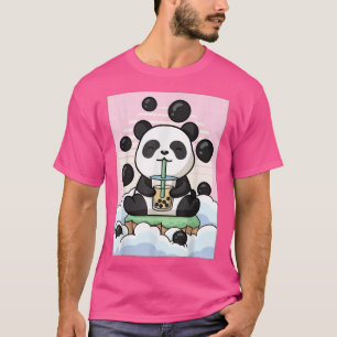 T-shirt Kawaii Panda Ours bulle Boba Milk Tea Japonais Ae