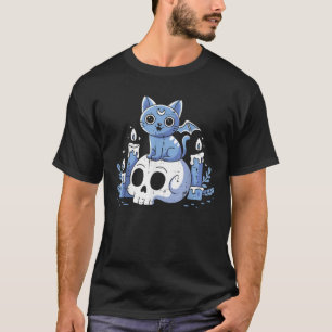 T-shirt Kawaii Pastel Goth Cute Chat Chat Déplaisant Skele