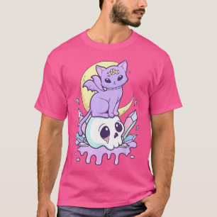T-shirt Kawaii Pastel Goth Cute Chat Déplaisant Et Skul