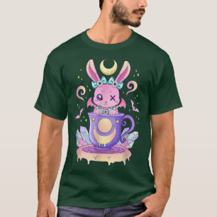 T-shirt Kawaii Pastel Goth Cute Creepy Bunny In Teacup 