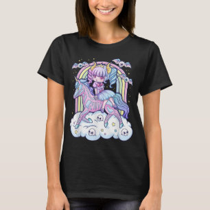 T-shirt Kawaii Pastel Goth Cute Creepy Sugar Skull Unicorn