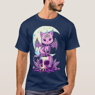T-shirt Kawaii Pastel Goth Cute Creepy Witchy Cat and