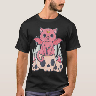 T-shirt Kawaii Pastel Goth Cute Démon Déplaisant Chat et C