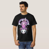 T-shirt Kawaii Pastel Goth Cute Lapin Déplaisant (Devant entier)