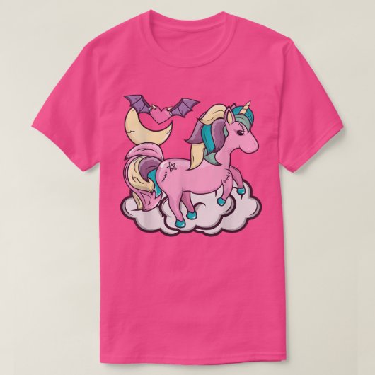 T-shirt Kawaii Pastel Goth Wicca Unicorn Menhera Cute Cree (Design devant)