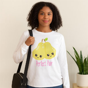 T-shirt Kawaii Pear Couple Parfait Paire Funny Pun