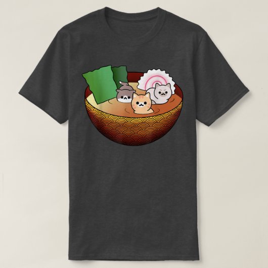 T-shirt Kawaii petits Chats en soupe, Chats animés Funny e (Design devant)