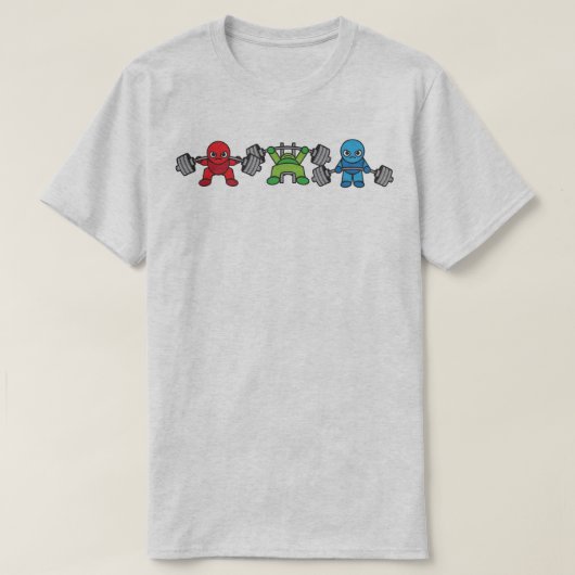 T-shirt Kawaii Powerlifter - Squat, Presse À Banc, Deadlif (Design devant)