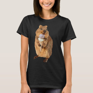 T-shirt kawaii quokka manger cône de crème glacée