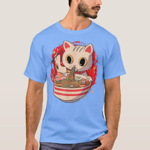 T-shirt Kawaii Ramen Amoureux des chats japonais Neko Nood