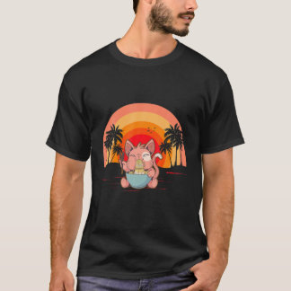 T-shirt Kawaii Ramen Chat drôle Anime Neko Chonk Japonais