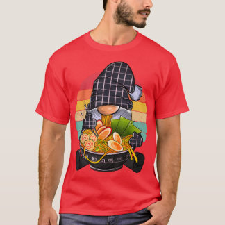T-shirt Kawaii Ramen Gnome, Japonais Neko Noodle Funny Ani