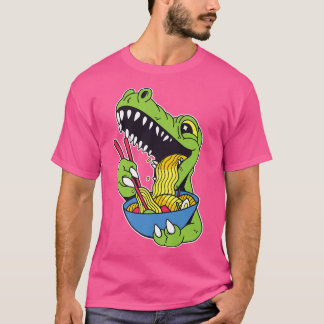 T-shirt Kawaii Ramen Noodle Trex Dinosaur Anime Pour Homme