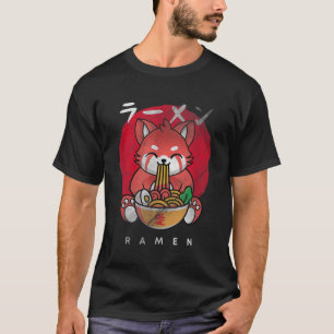 T-shirt Kawaii Red Panda manger Ramen I Love Ramen
