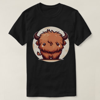 T-shirt Kawaii Scottish Hairy Highland Cow