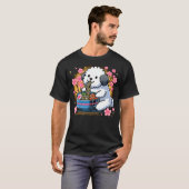 T-shirt Kawaii Sheepadoodle dog Eating Ramen (Devant entier)