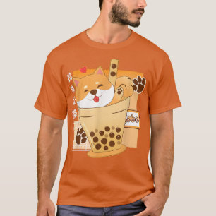 T-shirt Kawaii Shiba Inu Boba Tea Bua Anime Kawaii