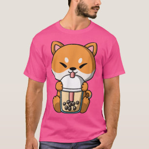 T-shirt Kawaii Shiba Inu Chien Boba Milk Tea Bua Tea Anim