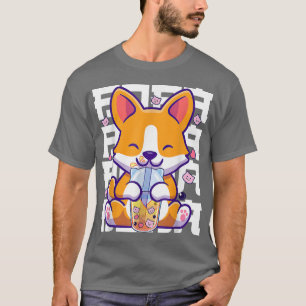 T-shirt Kawaii Shiba Inu Chien Bug Tea Boba Anime Cadeaux
