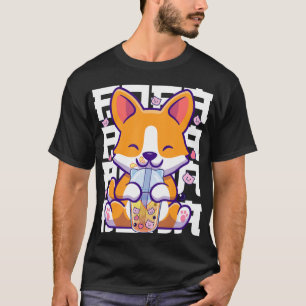 T-shirt Kawaii Shiba Inu Chien Bug Tea Boba Anime Cadeaux 