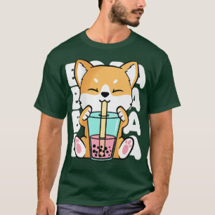 T-shirt Kawaii Shiba Inu Chien Bug Tea Boba Anime Neko Ja