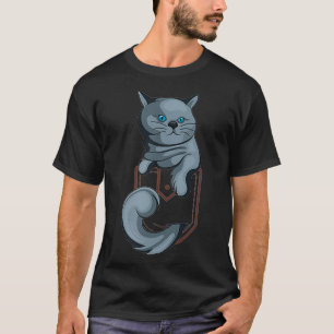 T-shirt Kawaii Shorthair Kitten Cute Animal In Pocket