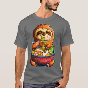 T-shirt Kawaii Sloth Noodles mignonnes Sloth Ramen Otaku W