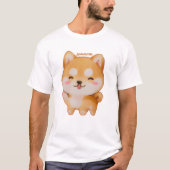 T-shirt Kawaii Smiling Cartoon Style Shiba Inu (Devant)