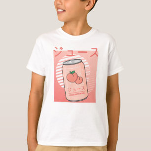 T-shirt Kawaii Soft Drink Esthétique Jus de Pêche Japonais